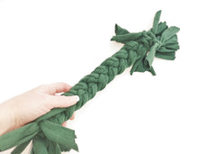 Load image into Gallery viewer, Large Stretchy Braided Dog Pull Toy - Green - by Jack&#39;s Natural Dog Products