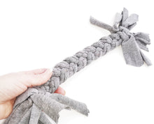 Load image into Gallery viewer, Large Stretchy Braided Dog Pull Toy - Grey - by Jack&#39;s Natural Dog Products