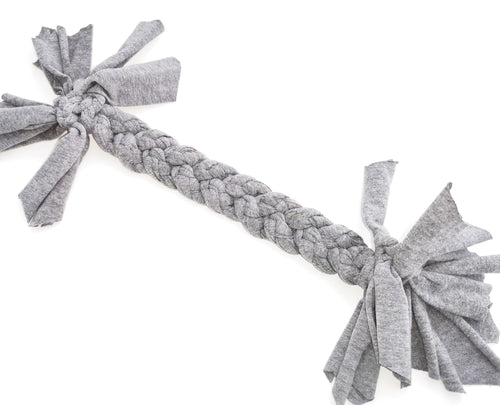 Large Stretchy Braided Dog Pull Toy - Grey - by Jack's Natural Dog Products