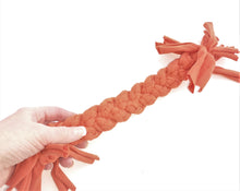 Load image into Gallery viewer, Large Stretchy Braided Dog Pull Toy - Orange - by Jack&#39;s Natural Dog Products