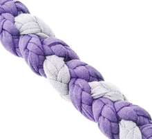 Load image into Gallery viewer, Large Stretchy Braided Dog Pull Toy - Purple &amp; Grey - by Jack&#39;s Natural Dog Products