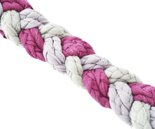 Load image into Gallery viewer, Large Stretchy Braided Dog Pull Toy - Pink &amp; Grey - by Jack&#39;s Natural Dog Products